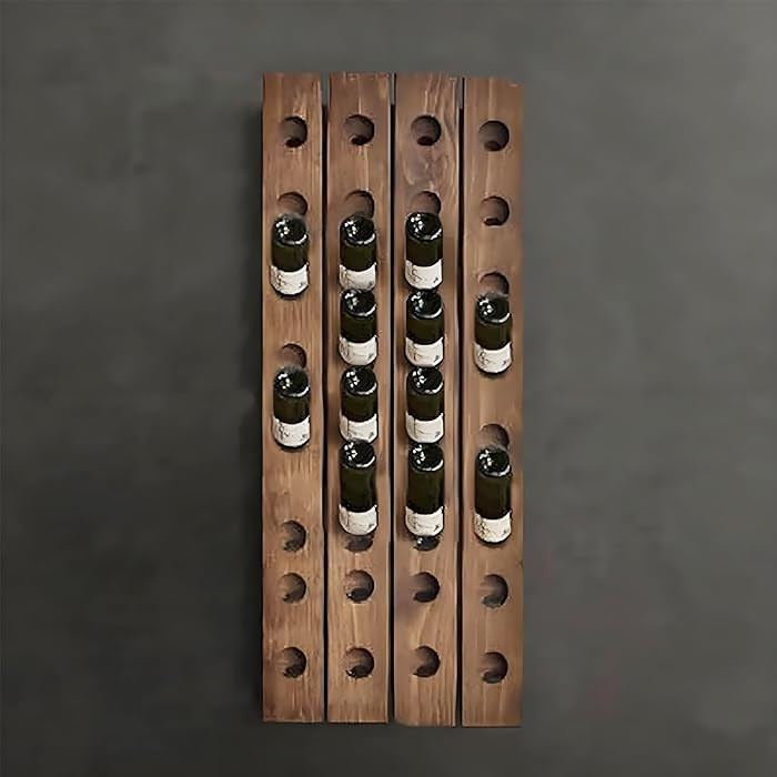 Wall Mounted Riddling Rack, Durable and Expandable Wine Storage System, Wooden Wine Racks, Rustic... | Amazon (US)