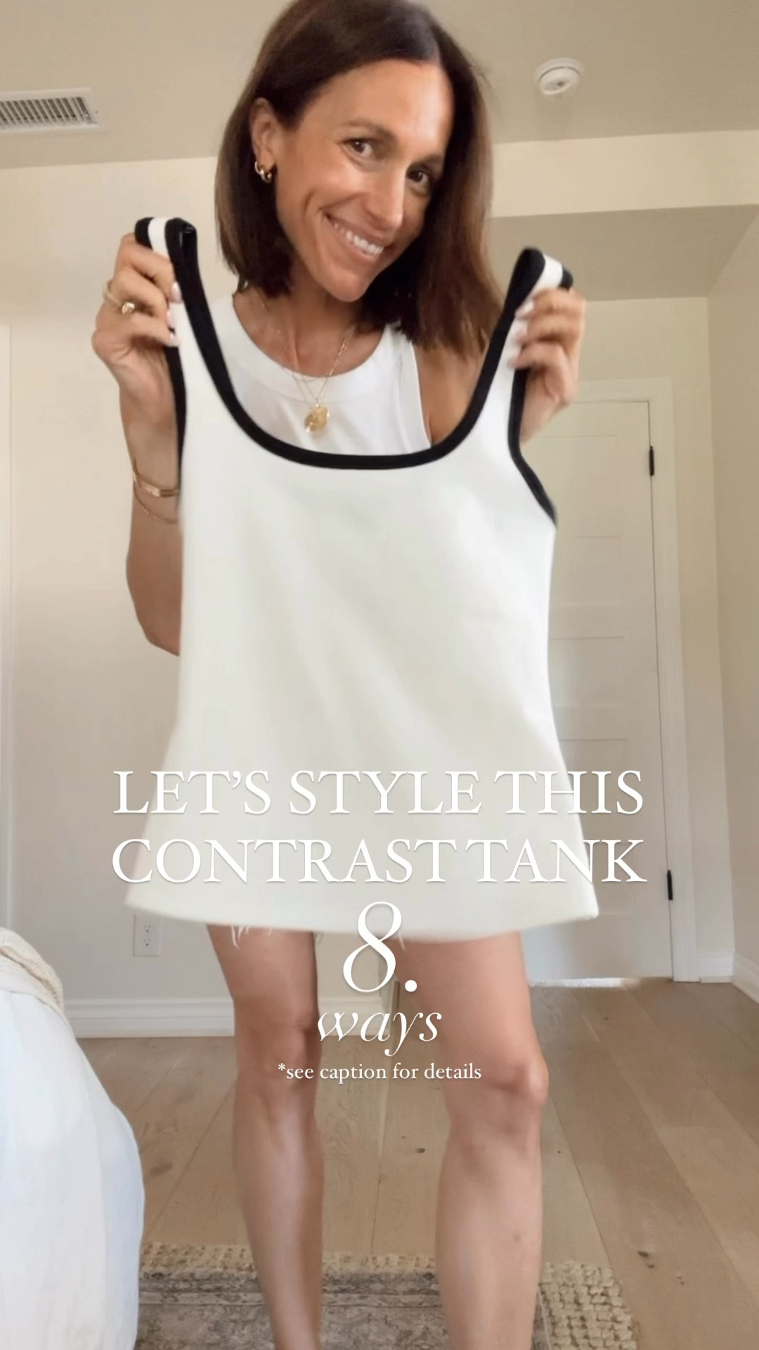 Styling this contrast tank 8 ways 
Tank runs tts wearing an Xs 

#LTKOver40