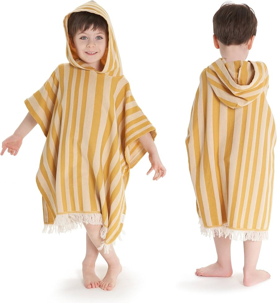 ZICOTO Stylish Hooded Beach Towel for Kids - Extra Soft and Fast Drying Poncho for Toddlers 3-6 Y... | Amazon (US)
