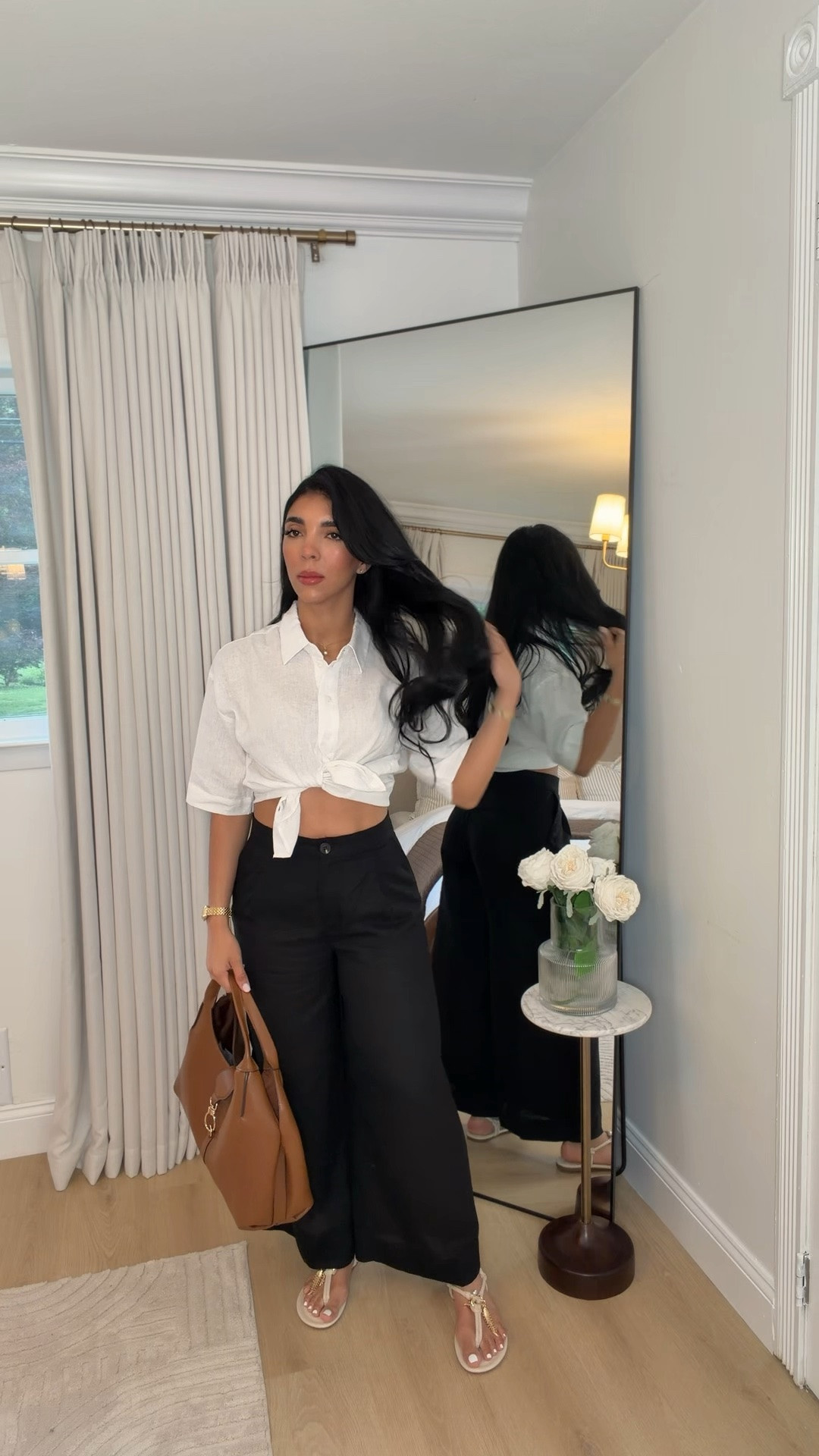 The quality is so good, lightweight, and comfortable. Perfect for summer days, vacations, resort wear.
Top: XXS
Pants: 0 
Sandals: 7

#LTKootd #LTKPetite #LTKSeasonal