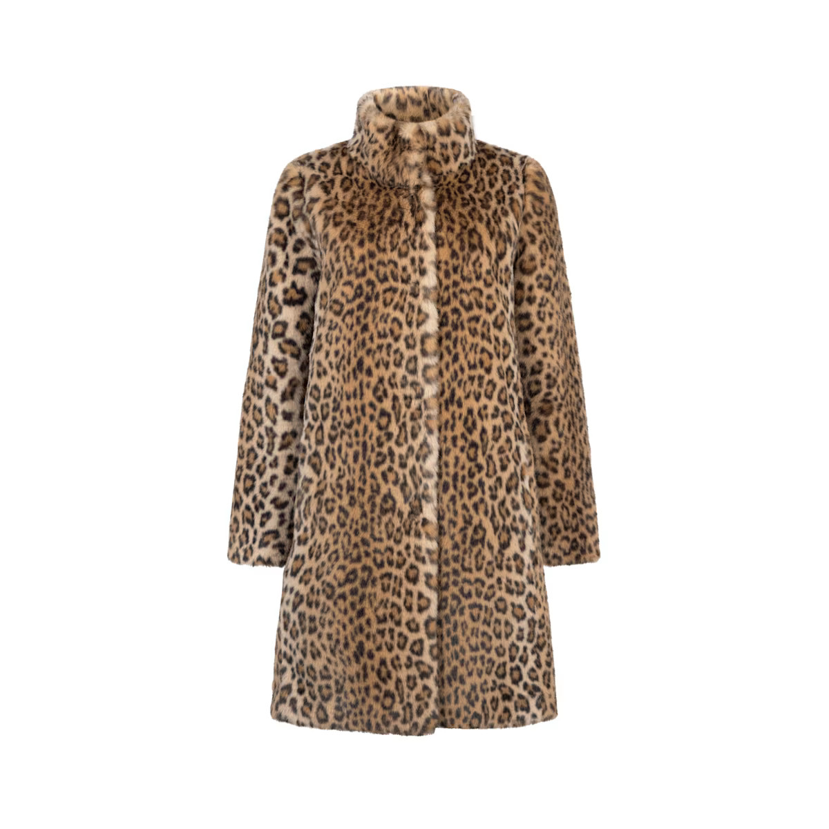 Millie Coat Luxe Faux Leopard Fur Neutral | Wolf & Badger