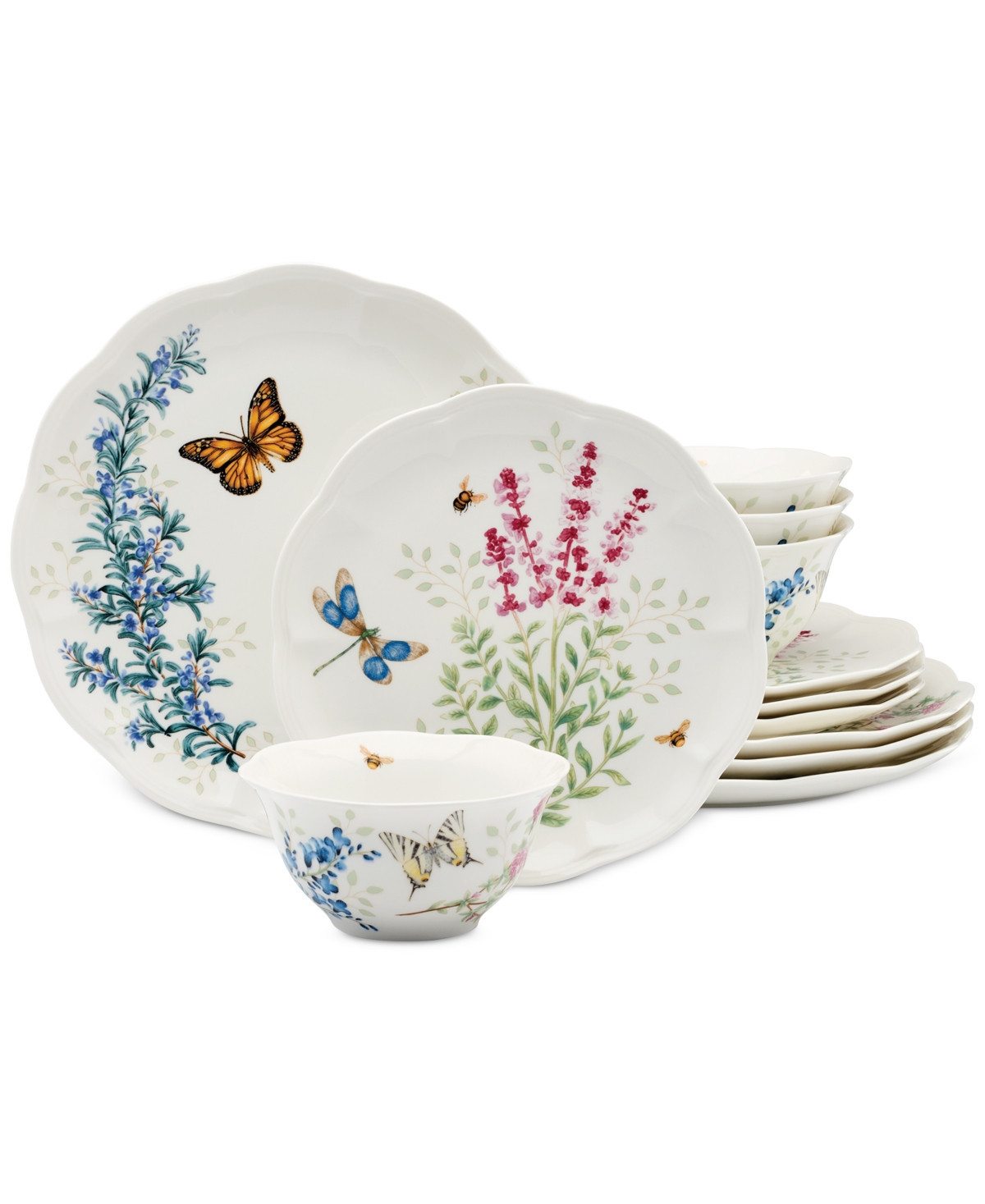 Lenox Butterfly Meadow Herbs 12 Pc. Dinnerware Set, Service for 4 - Multi | Macy's
