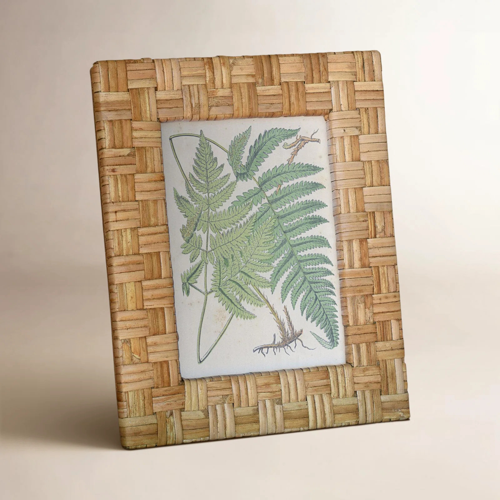 Alodee Natural Wicker / Rattan Picture Frame with Mat | Wayfair North America