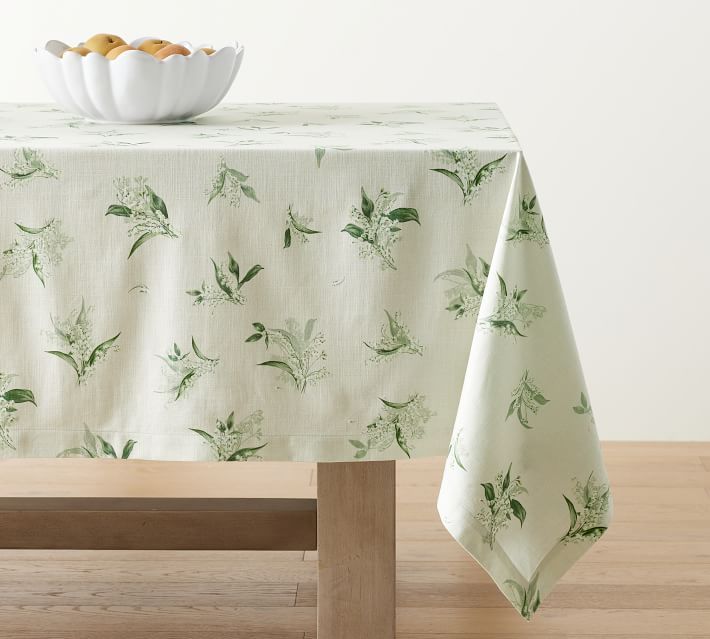 Monique Lhuillier Lily of the Valley Rectangular Cotton Tablecloth | Pottery Barn | Pottery Barn (US)