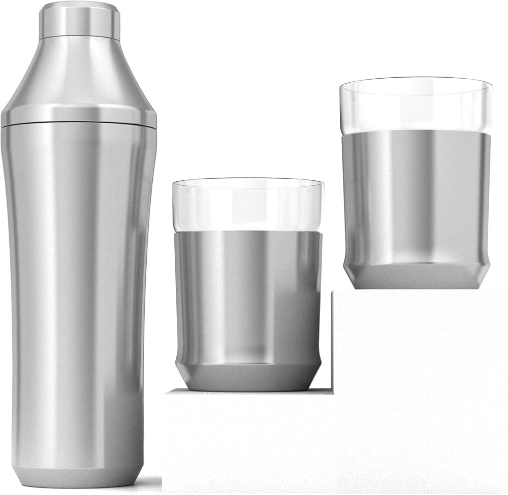 Elevated Craft Hybrid Cocktail Shaker + Hybrid Cocktail Glass - Home Bar Essential Bundle - Premi... | Amazon (US)