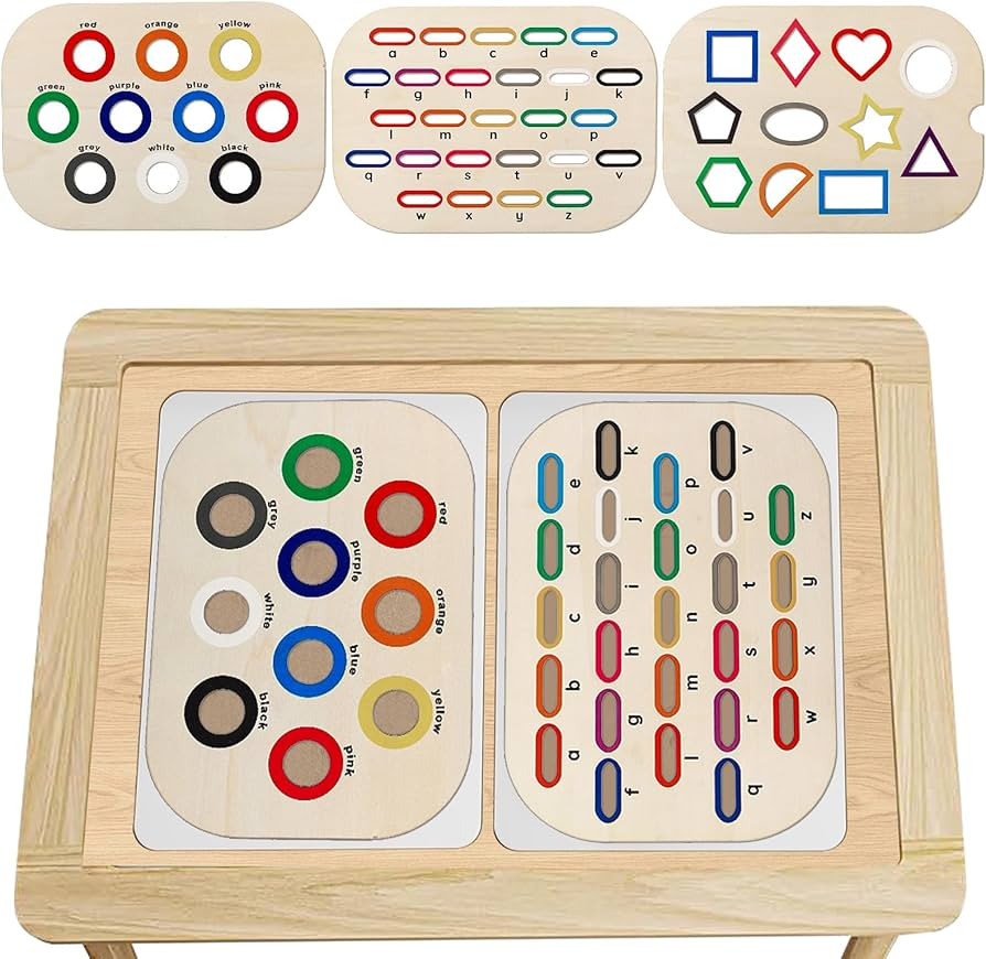 Sensory Table Inserts,Children's Sensory Tray Tabletop Board Game Wooden Flat Board Parent-Child ... | Amazon (US)