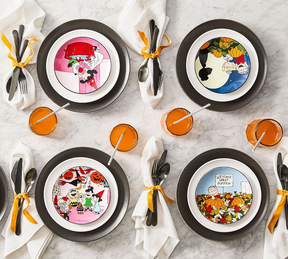 Peanuts™ Great Pumpkin Stoneware Appetizer Plates - Mixed Set of 4 | Pottery Barn (US)