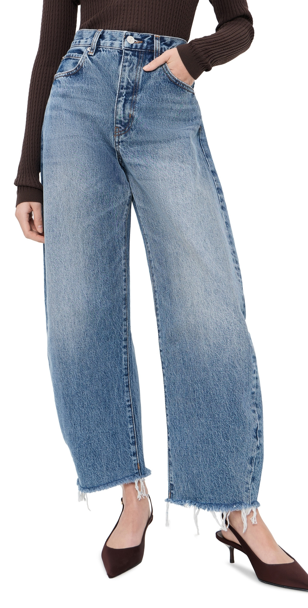 FRAME The Bubble Crop Jeans Rapture Raw Fray 31 | Shopbop