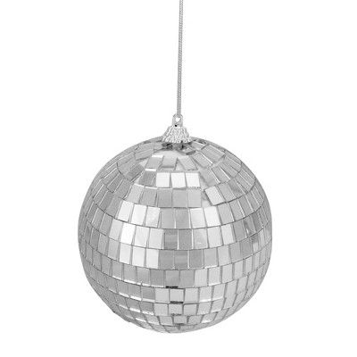 Northlight 4ct Silver Splendor Mirrored Glass Disco Ball Christmas Ornaments 4" (100mm) | Target