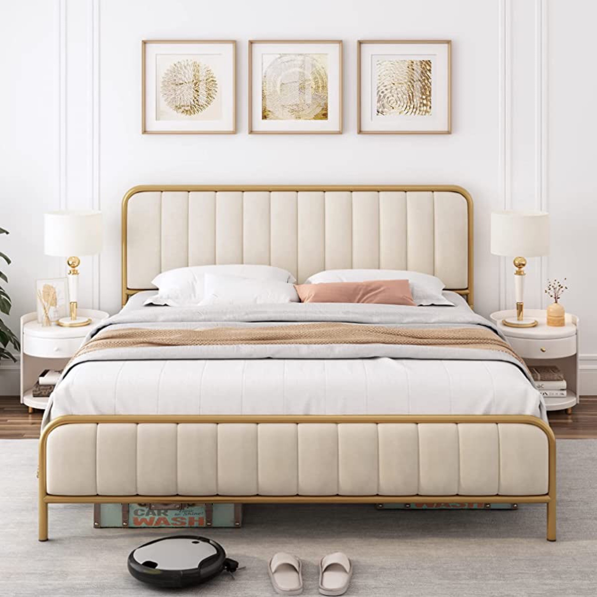 In love with this Amazon find! Neutral bed with stunning finishes for an insane price! 

#LTKFind #LTKhome #LTKsalealert