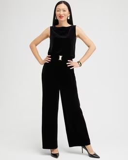 Travelers Collection Velvet Belted Jumpsuit | Chico's