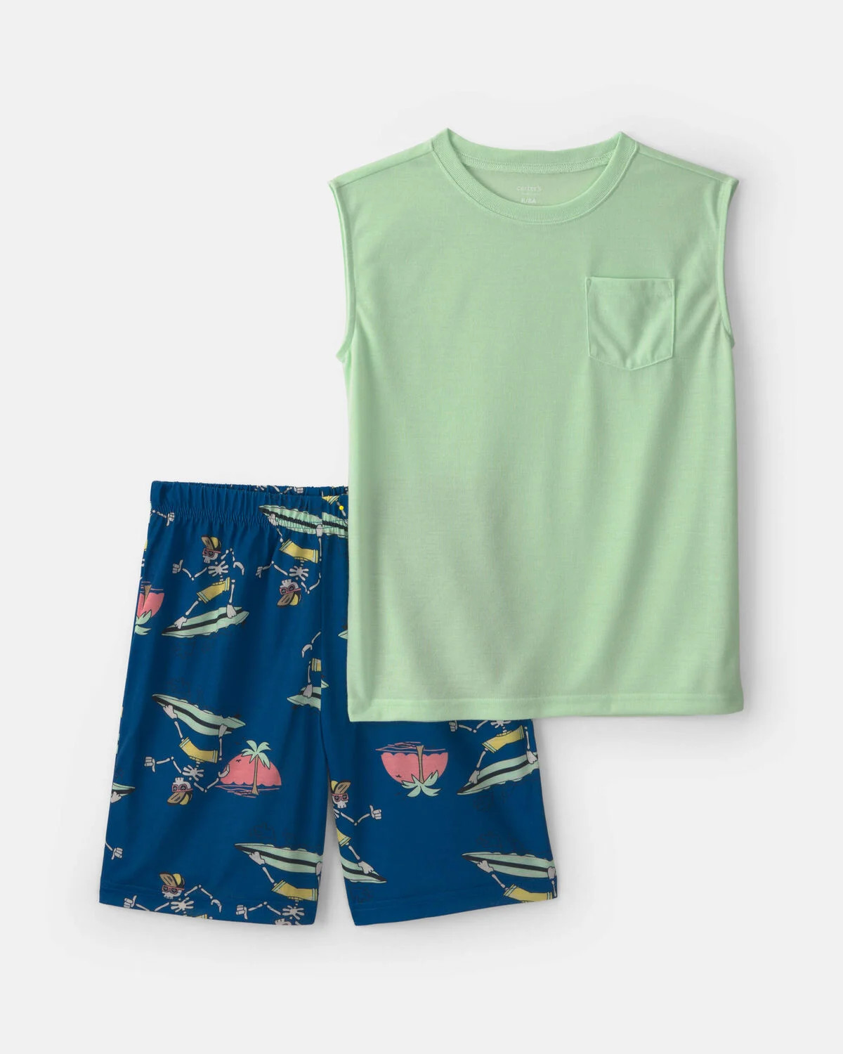 Boys 2-Piece Skeleton Surfer Short-Sleeve Pajama Set | Carter's Inc