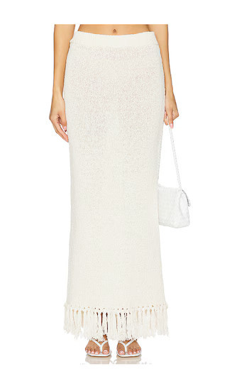 4th & Reckless Lauryn Knit Fringe Skirt in Beige. - size S | Revolve Clothing (Global)