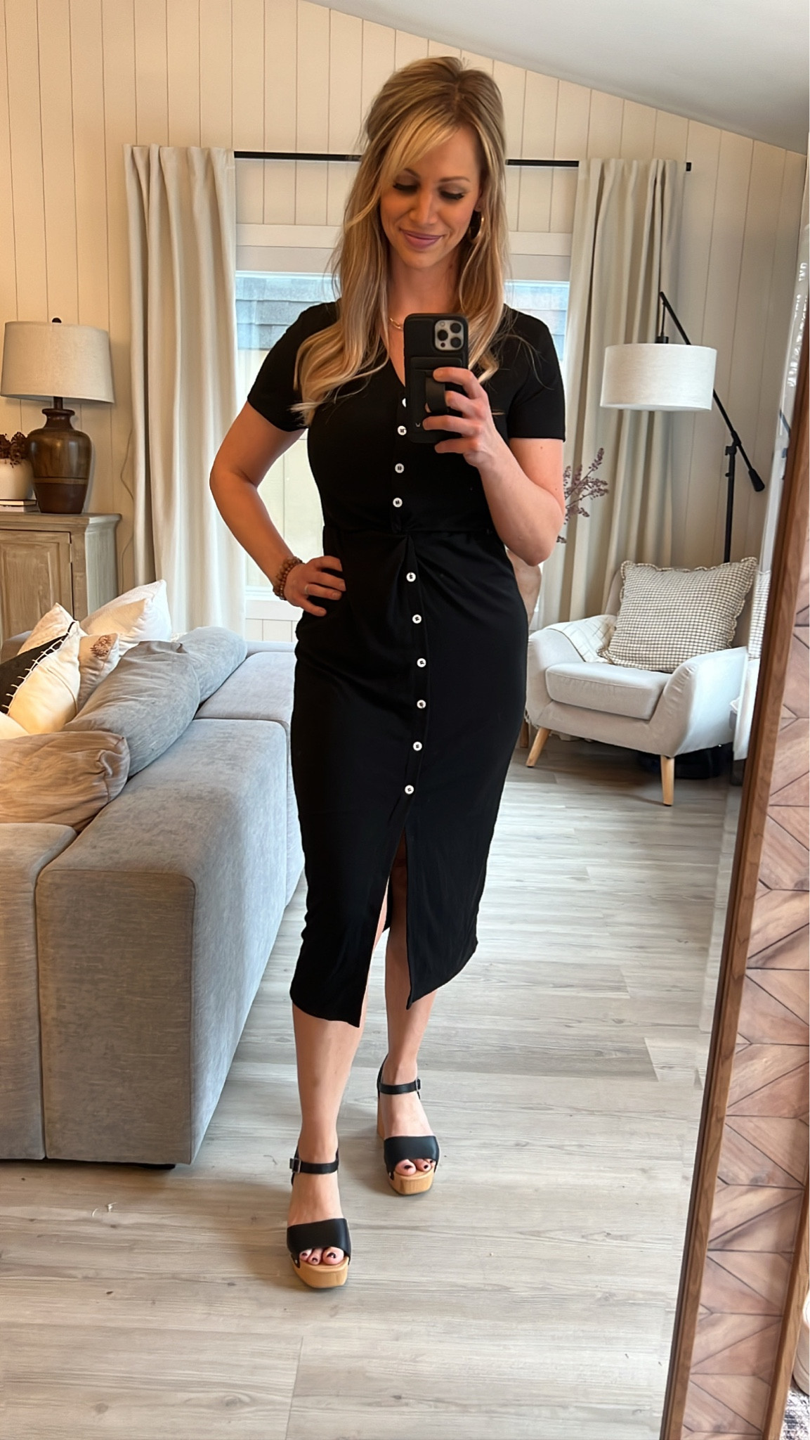 Shein casual black button down dress. Wearing size small, runs TTS.  

#LTKfit #LTKunder50 #LTKstyletip