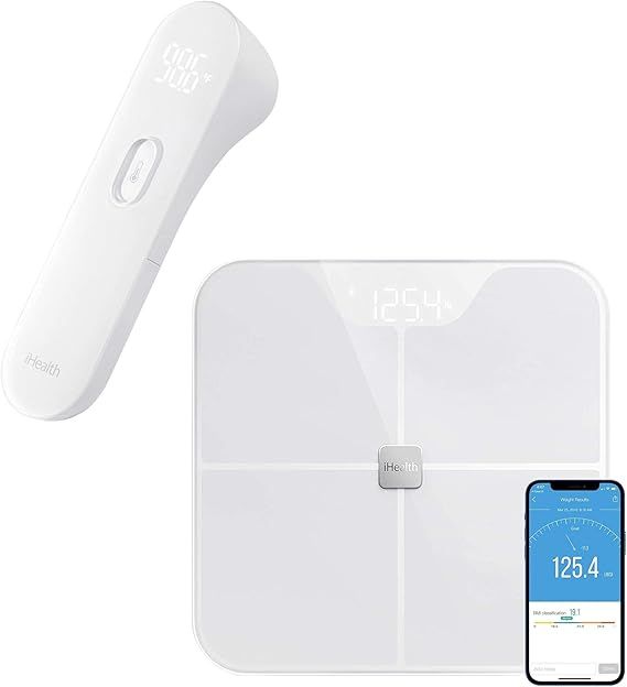 iHealth No-Touch Forehead Thermometer PT3 & iHealth Nexus Bluetooth Smart BMI Scale for Body Weig... | Amazon (US)