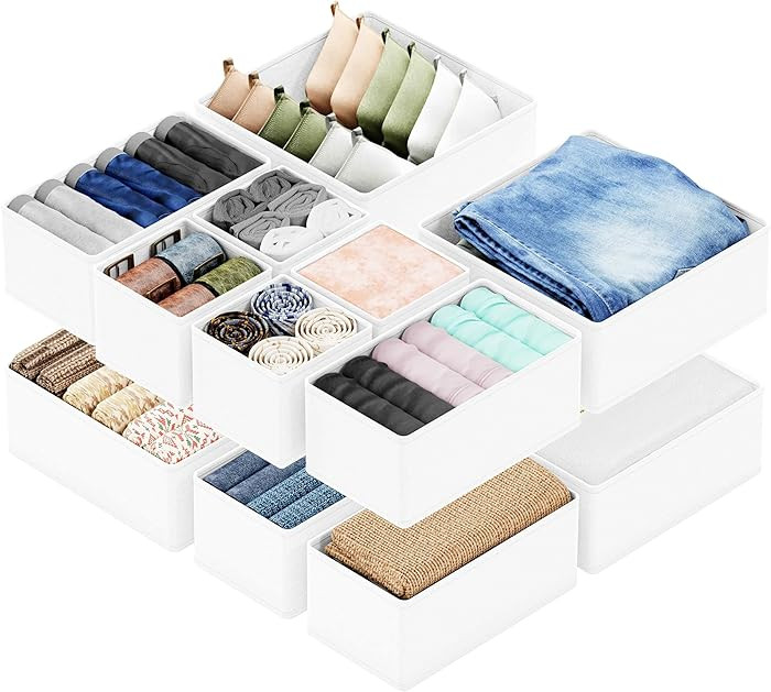 SpaceAid Drawer Organizer Clothes, 12 Pack Dresser Organizer Bins for Nursery, Closet Organizatio... | Amazon (US)