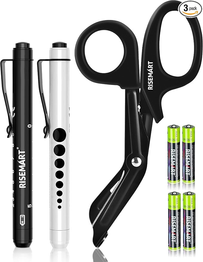3 Pack Pen Light & Bandage Scissors for Nurses - Medical Scissors and Penlights for Nurses with B... | Amazon (US)
