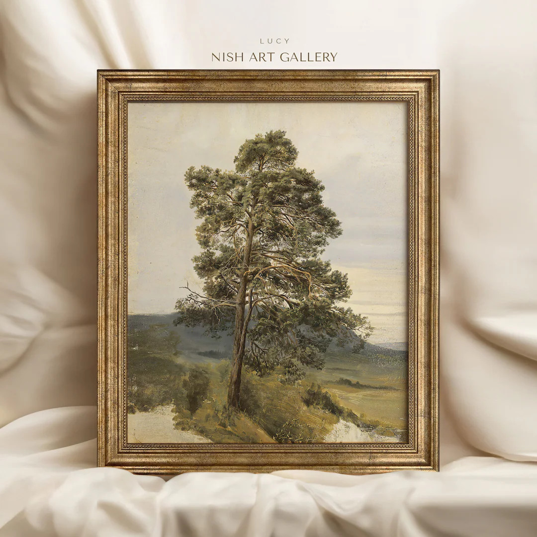 Vintage Framed Wall Art, Gold Frame, Tree Print, Housewarming Gift, Gifts for Mom, Anniversary Gi... | Etsy (US)