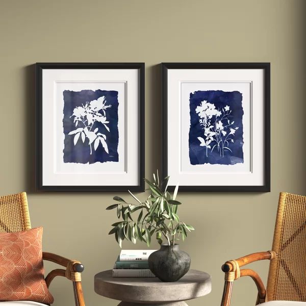 Indigo Botanical - 2 Piece Picture Frame Set Print Set on Paper | Wayfair North America