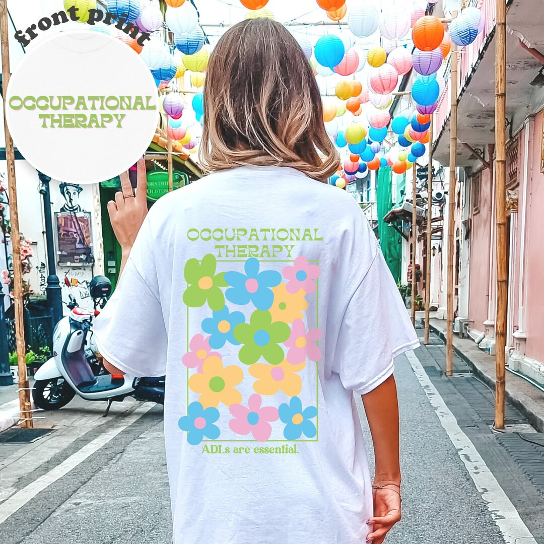 OT Bright Floral Comfort Colors T-shirt  Front and Back Print - Etsy | Etsy (US)