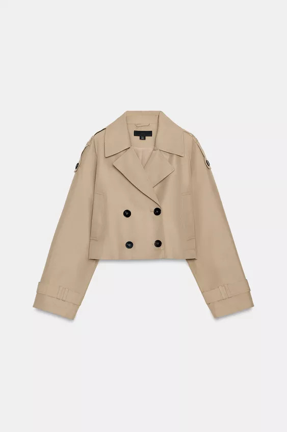 SHORT DOUBLE-BREASTED TRENCH COAT | Zara UK