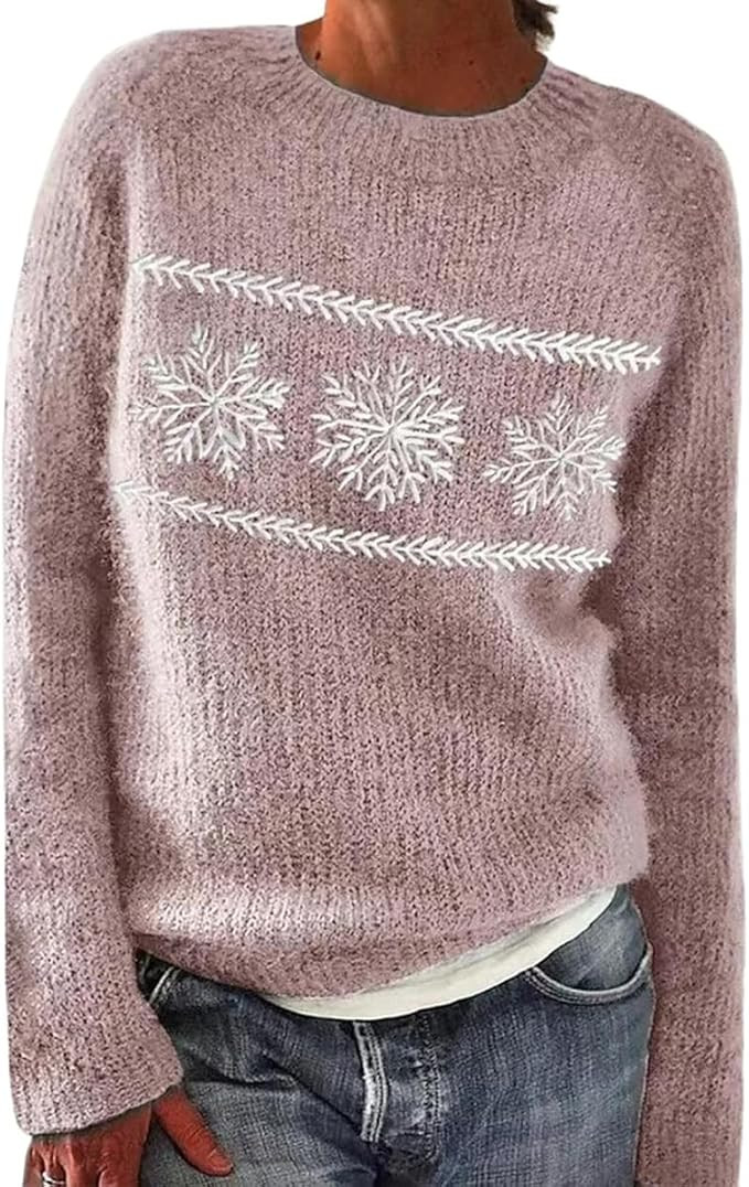 ZOCAVIA Women's Fair Isle Sweater Colorful Argyle Crewneck Knitted Sweaters Fall Winter Vintage L... | Amazon (US)