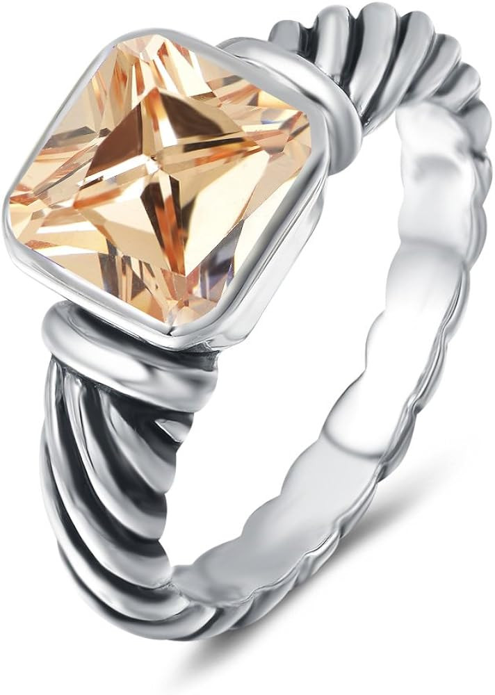 UNY Ring Antique Twisted Cable Wire Femme Designer Inspired Fashion Brand David Women Jewelry Gif... | Amazon (US)