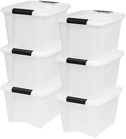 IRIS USA TB Pearl Plastic Storage Bin Tote Organizing Container with Durable Lid and Secure Latch... | Amazon (US)