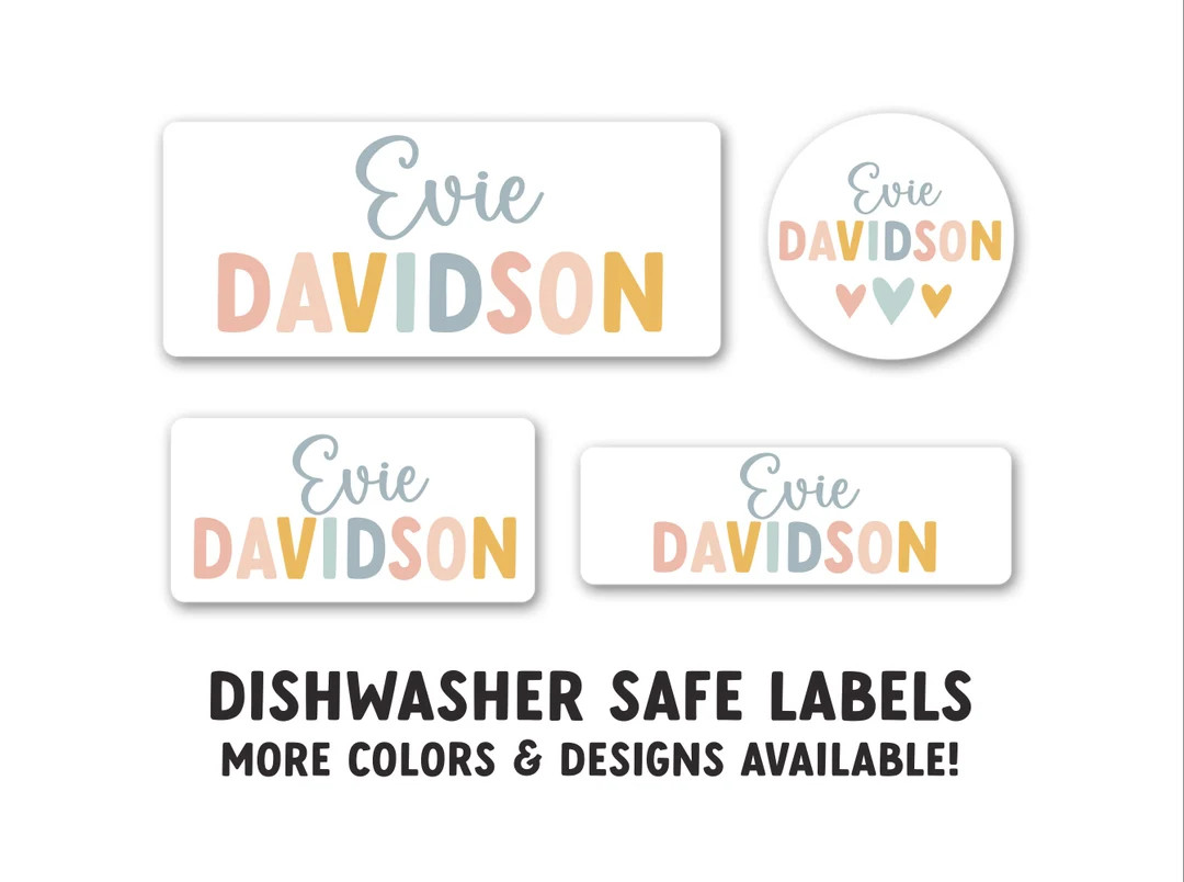 Colorful Name Labels, Daycare Labels, School Supply Labels, Waterproof Labels, Personalized Name ... | Etsy (US)