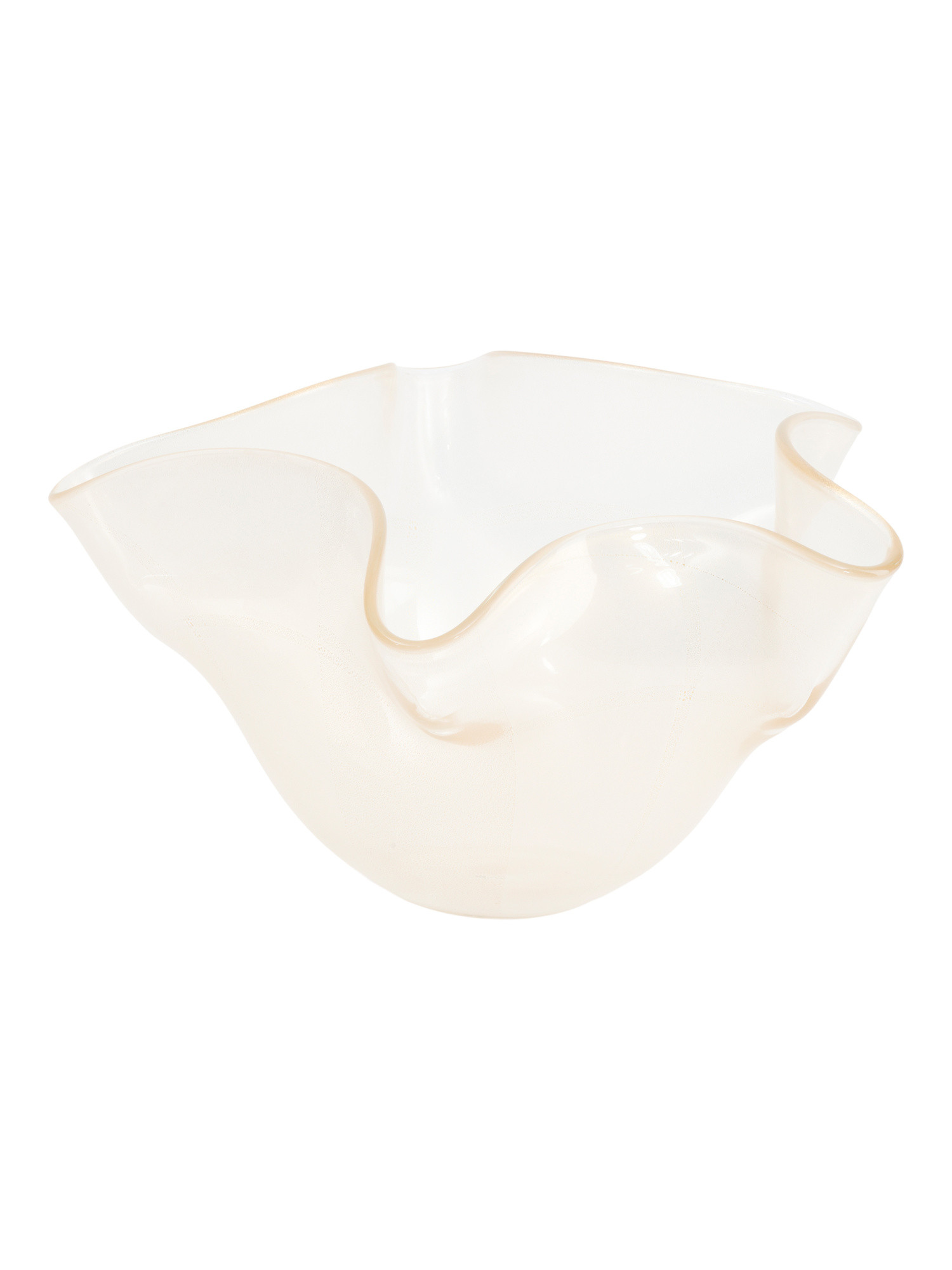 Made In Italy 8.5x17 Handblown Organic Gold Leaf Glass Bowl | TJ Maxx