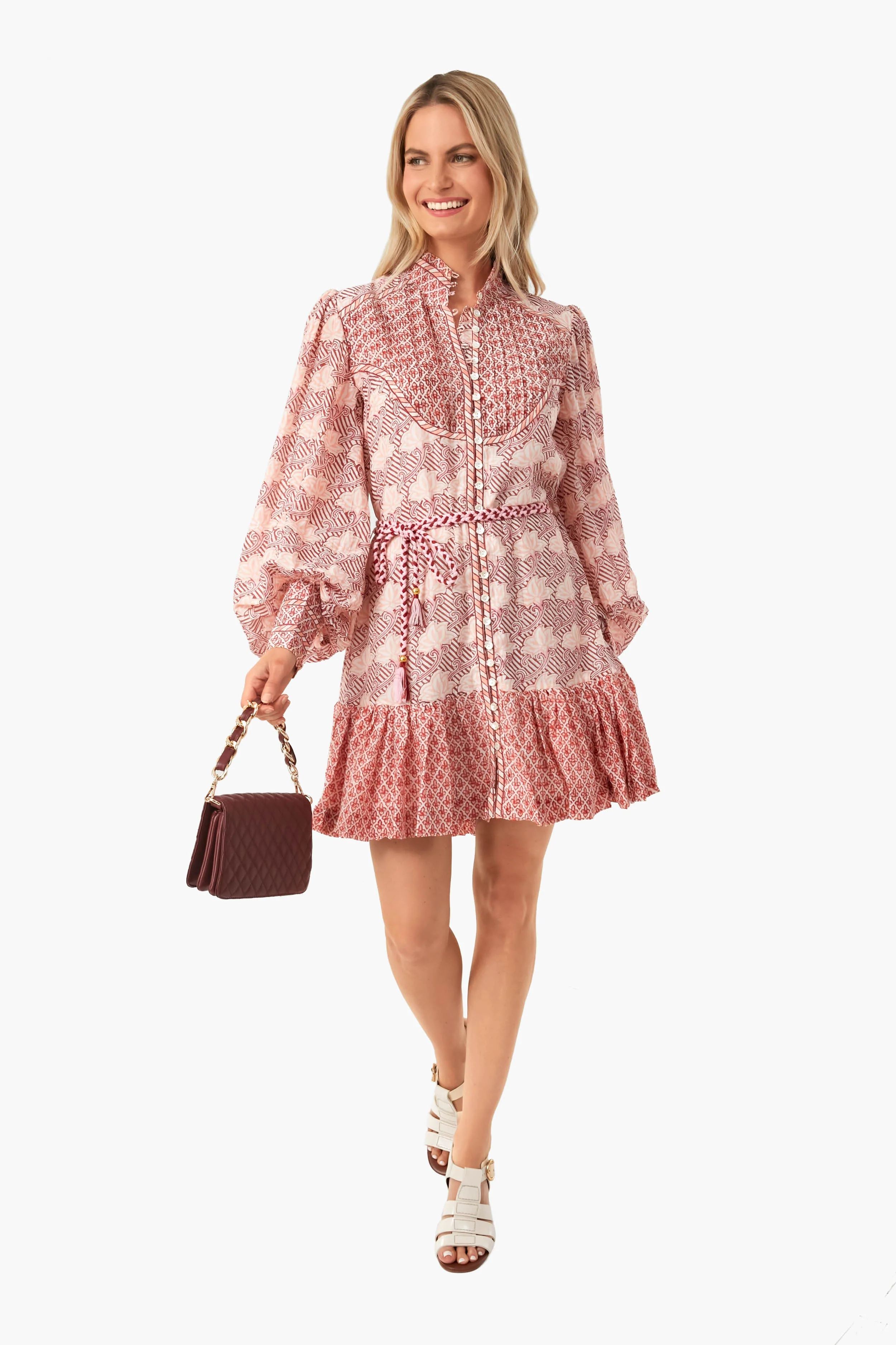 Petal Florence High Neck Button Mini Dress | Tuckernuck (US)
