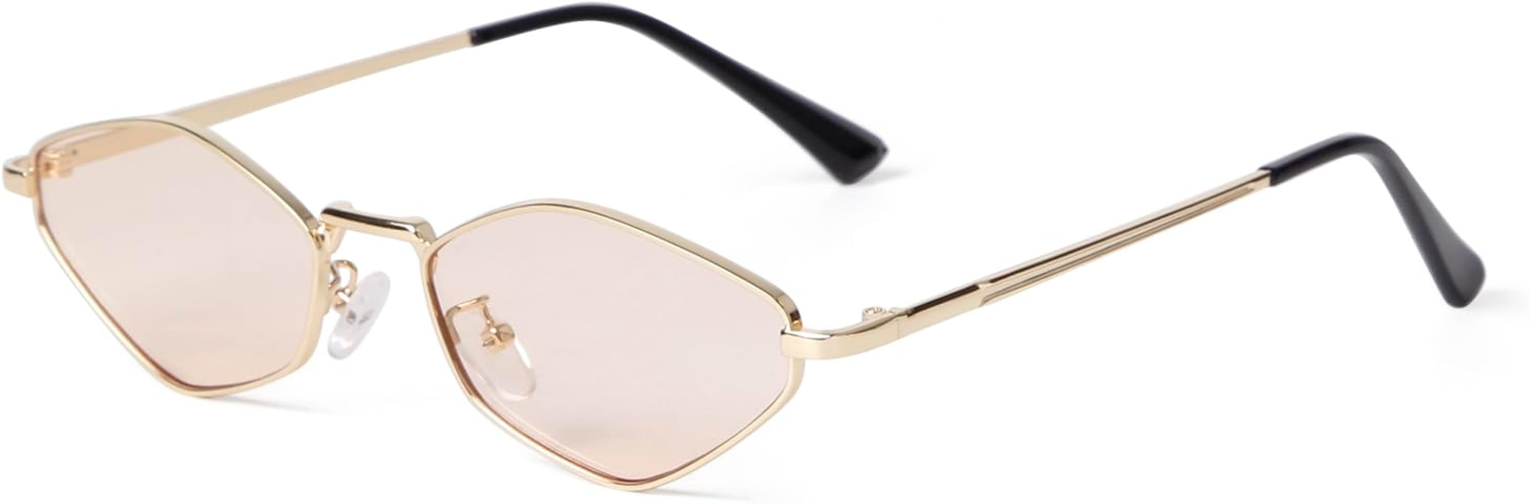 ADE WU Retro Metal Geometric Sunglasses for Women Fashion 90s Chic Cute Small Lightweight Irregul... | Amazon (US)