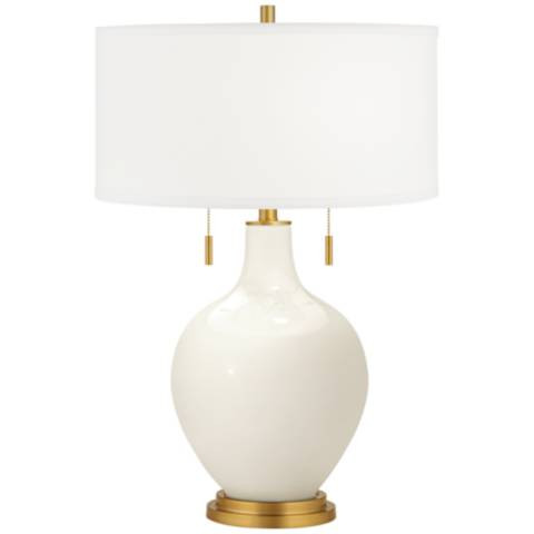 Color Plus Toby Brass 28" West Highland White Glass Table Lamp | Lamps Plus