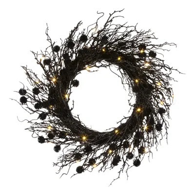 24in. Halloween Deadwood Wreath with LED Lights | Wayfair North America