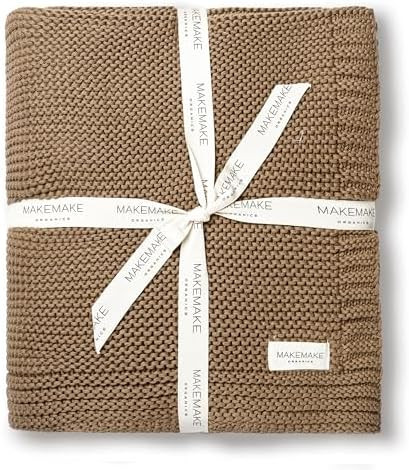 MakeMake Organics Organic Cotton Throw Blanket GOTS Certified Organic Knit Blanket Couch Bed Neut... | Amazon (US)