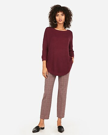 cozy thermal circle hem tunic sweater | Express