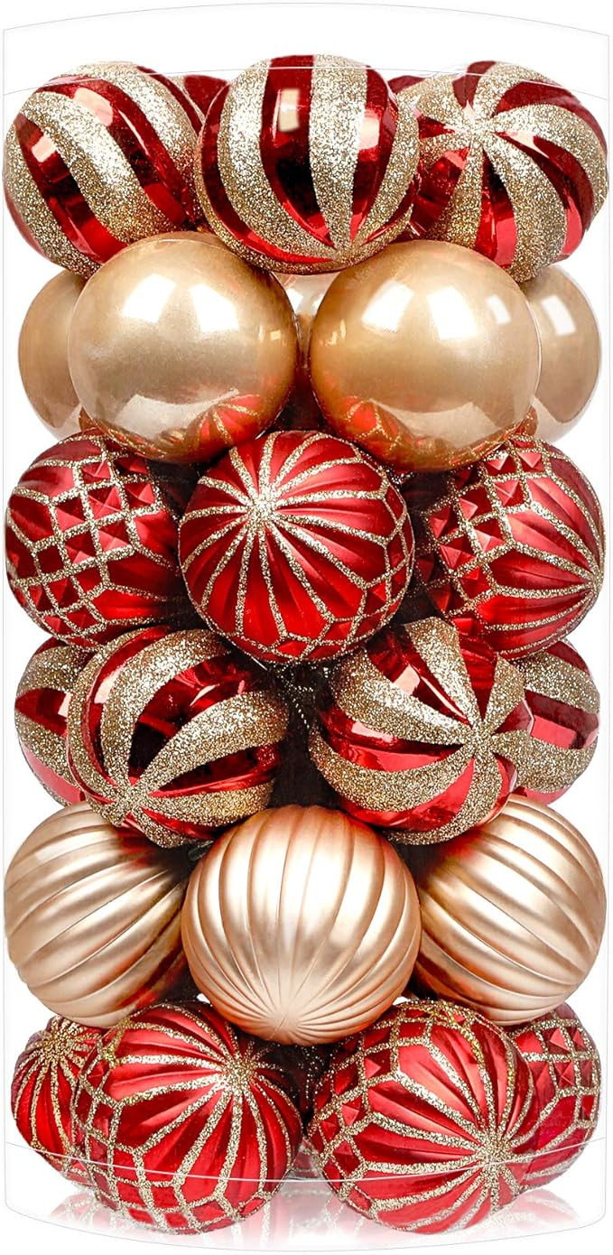 SHareconn 30ct 2.36 Inch Christmas Balls Ornaments, Shatterproof Balls Ornaments for Christmas Tr... | Amazon (US)