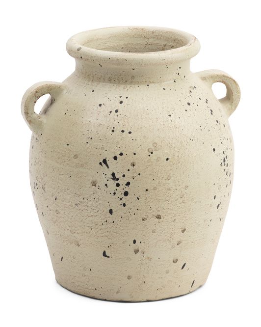 10in Speckled Handled Rounded Vase | Home | Marshalls | Marshalls