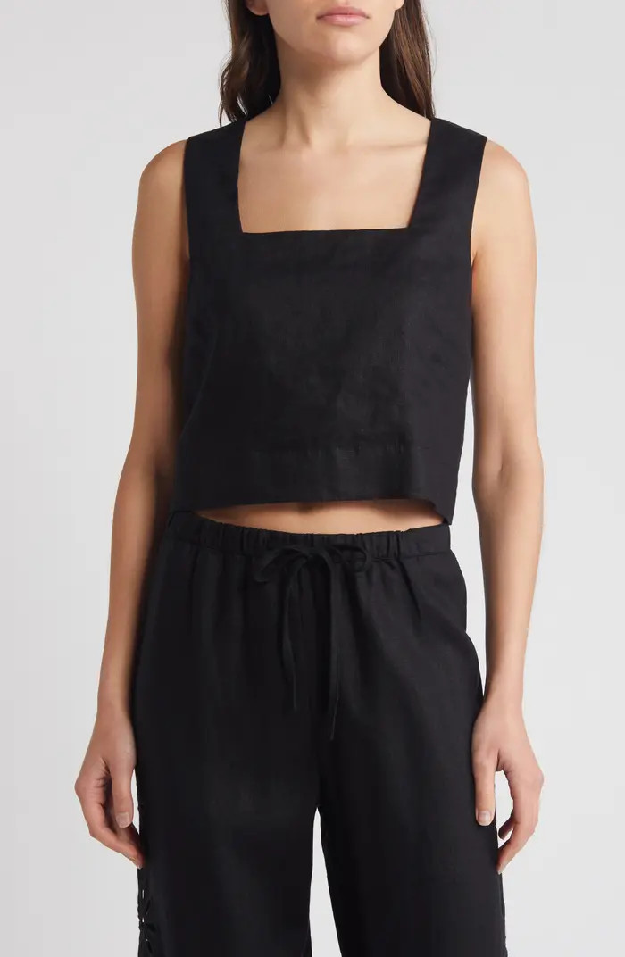 Akira Linen Crop Tank Top | Nordstrom