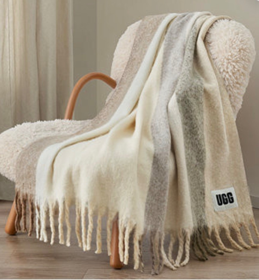 New neutral color way available on sale of the UGG Blanket that’s been so popular around here! The beautiful UGG Calyx Stripe Faux Mohair Throw is on sale for only $33.97 today at Macy’s, with Free Shipping! Normally $68 for this blanket, so a fantastic deal 💕 Huge size as well, as it’s 50" x 70". Already low in stock so don’t wait on this one if you’re eyeing it!

#LTKselfcare #LTKHome #LTKSaleAlert