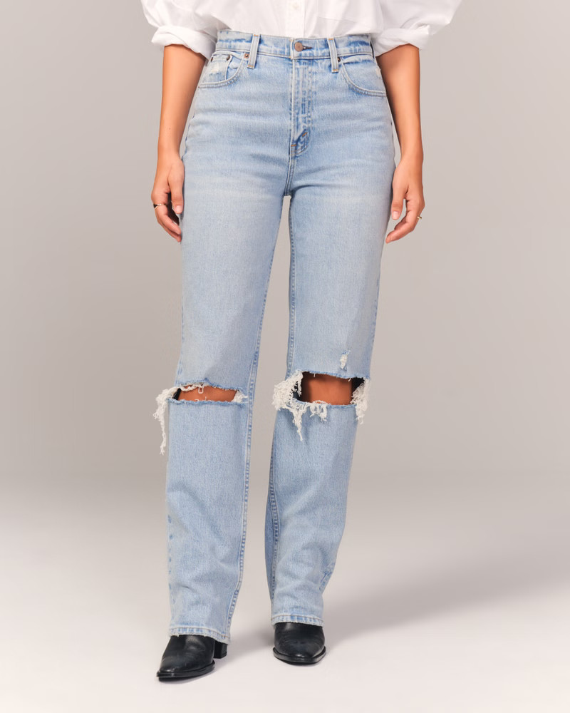 Curve Love Ultra High Rise 90s Straight Jean | Abercrombie & Fitch (US)