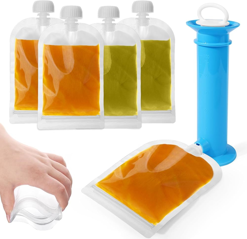 BABORUI Reusable Baby Food Pouches Filler Kit, Portable Baby Food Pouches Refillable Kit for Appl... | Amazon (US)