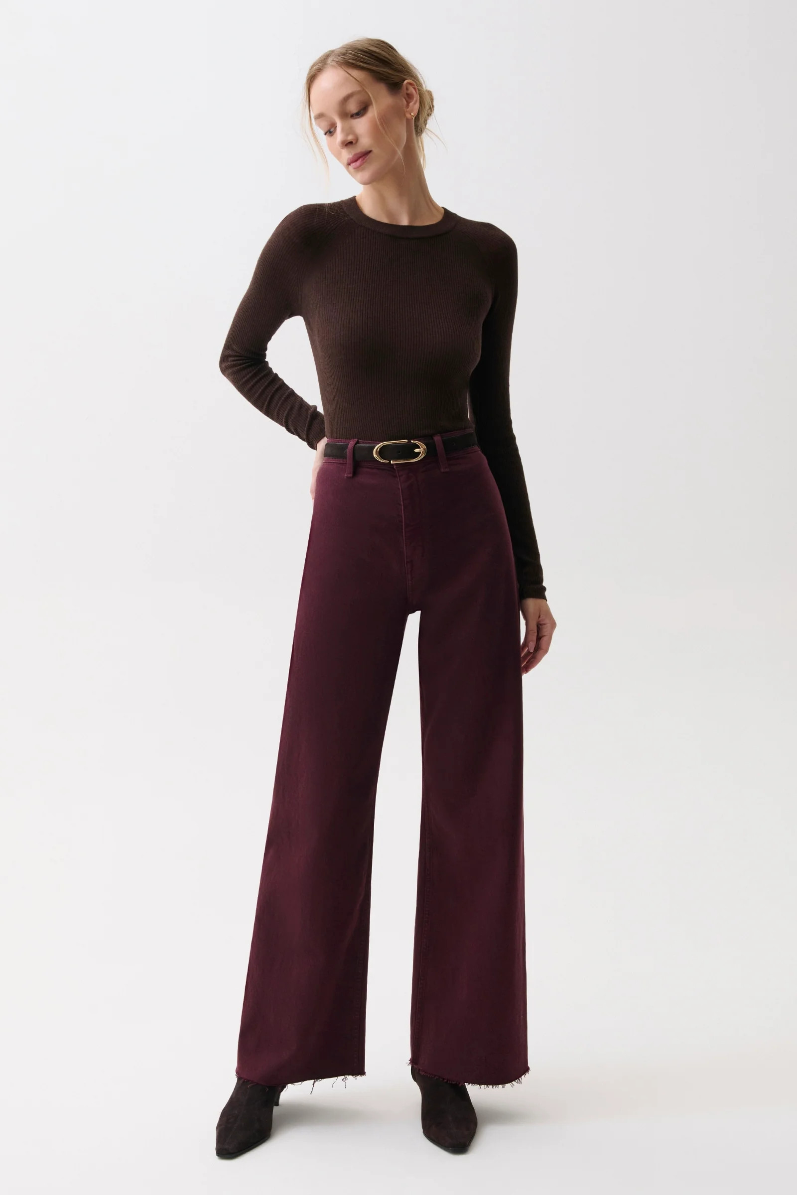 Penny High Rise Wide Leg Jean - Claret | Pistola Denim