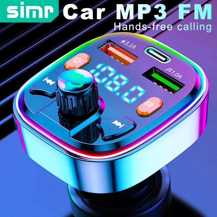 simr Llamada Inalámbrica, Coche Mp3 Bt Fm Transmisor Inalámbrico Con Cargador Rápido Dual Usb ... | SHEIN