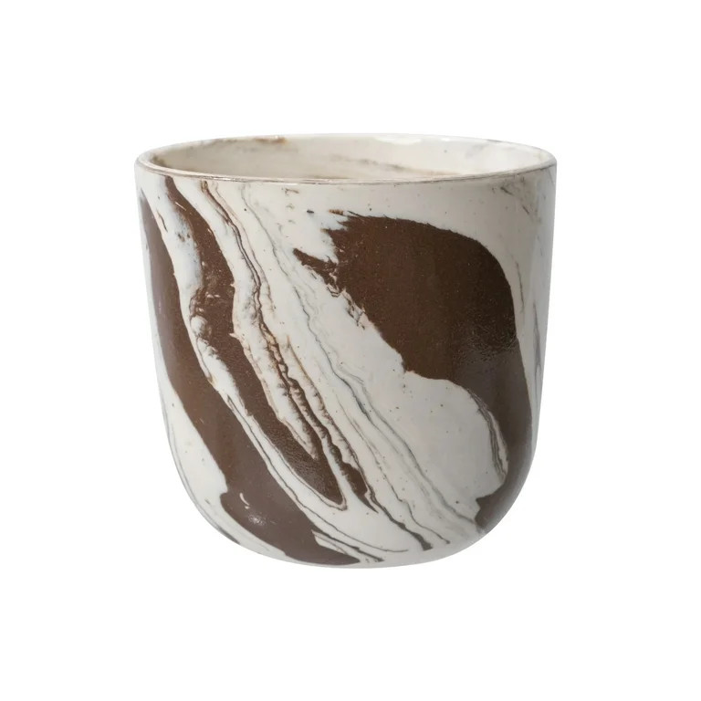 Mainstays Paxton 6.3" x 6.3" x 5.7" Round Red Canyon Ceramic Planter | Walmart (US)