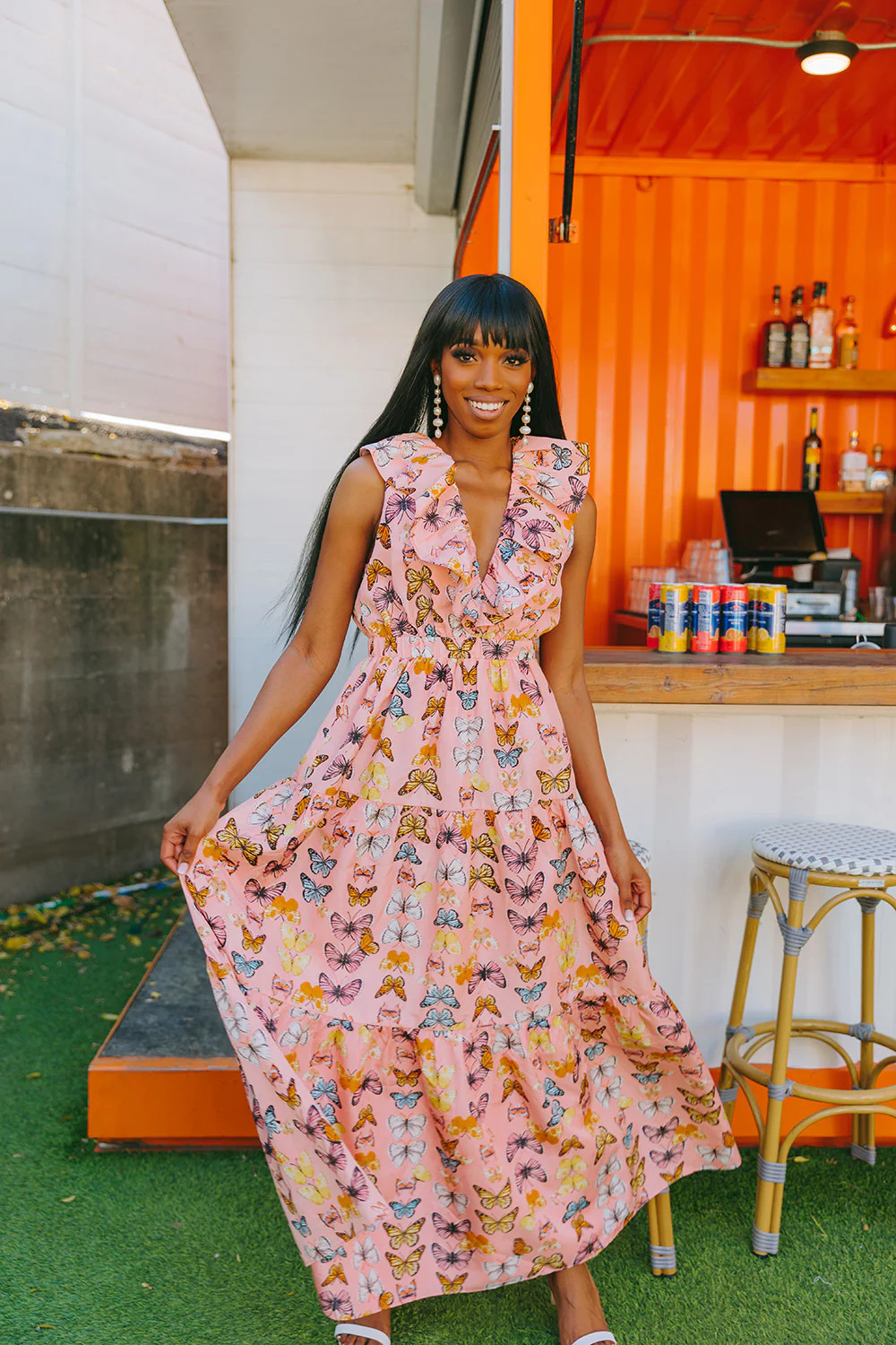 BuddyLove | Crawford Ruffle Sleeve Maxi Dress | Flutter | BuddyLove