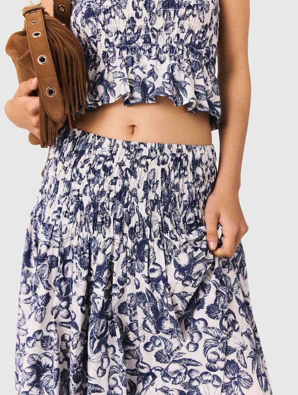 Fruit printed maxi skirt Bicolor for Women | Maje | Maje US