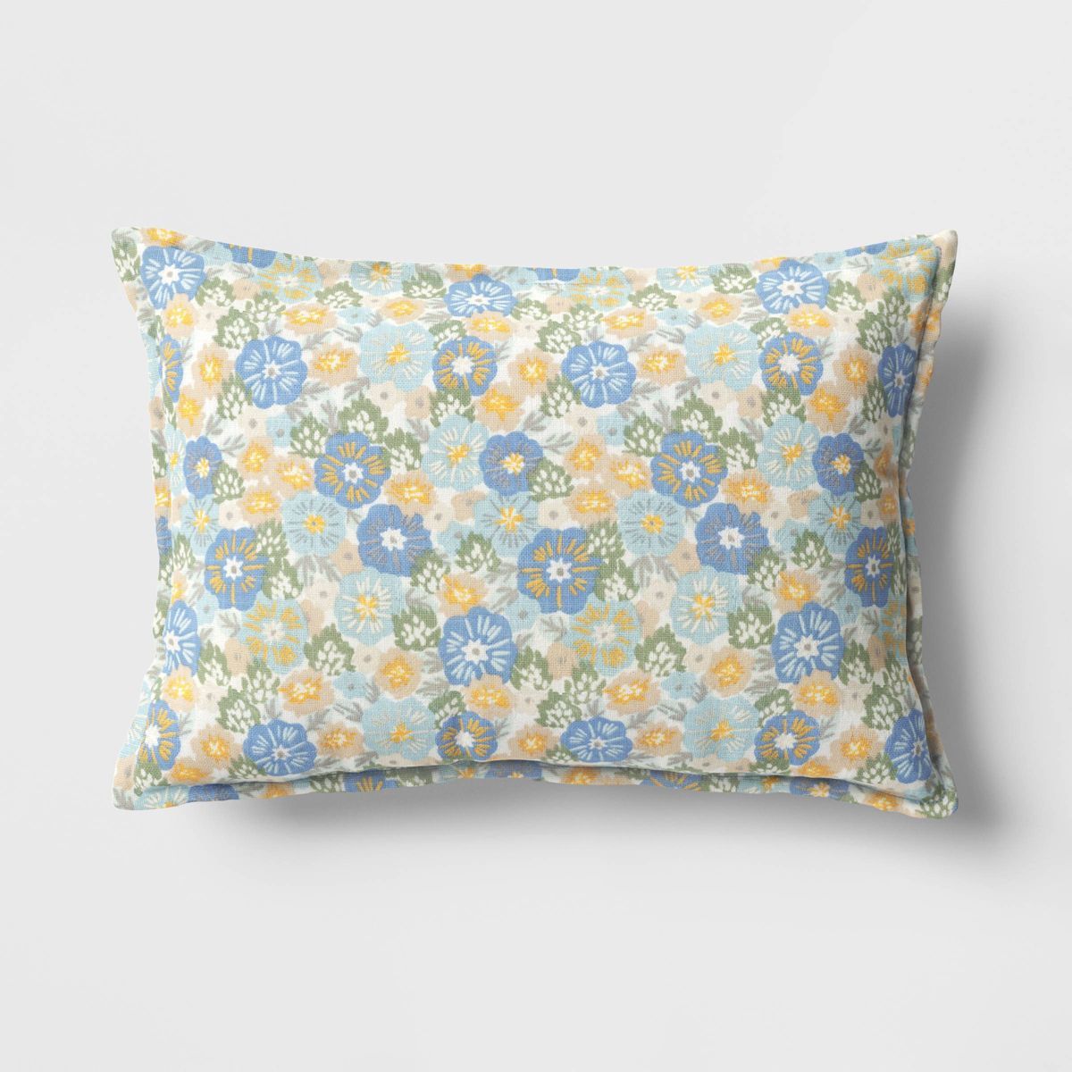 Printed Cotton with Embroidery Lumbar Throw Pillow - Room Essentials™ | Target