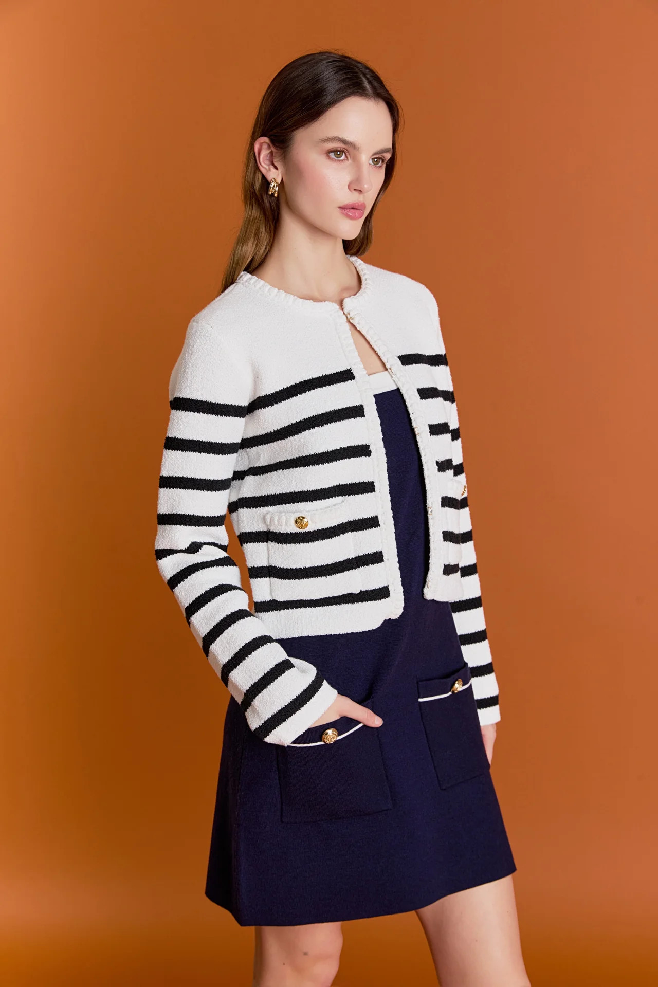 Braided Stripe Cardigan | English Factory