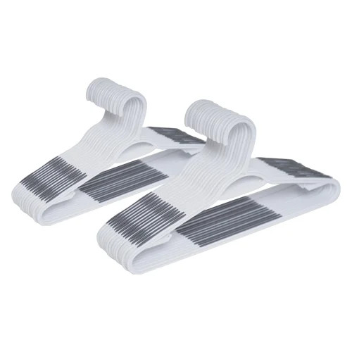 Mainstays Non-Slip Clothing Hangers, 30 Pack, White, Durable Plastic, TPE Strips | Walmart (US)